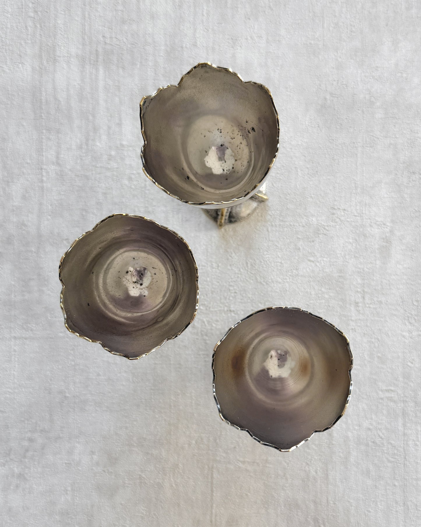 Macro photograph showing the deep luster and heavy-weight quality of the German silver material on this rare 1950s serving piece.